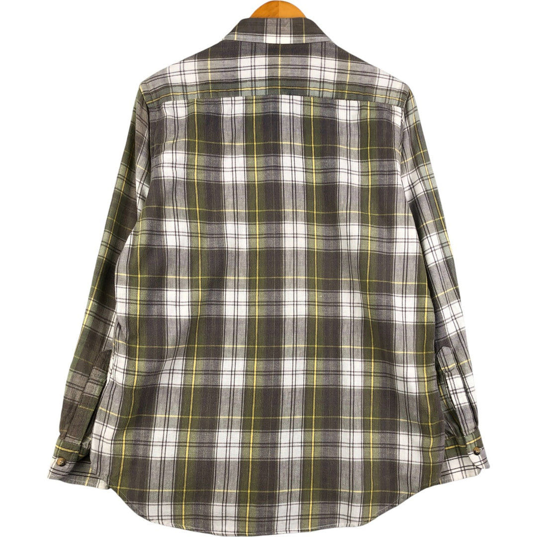 Vintage 1970'S WOOLRICH Lightflannel Check Shirt, Men's Size L cotton white type Vintage Second Hand