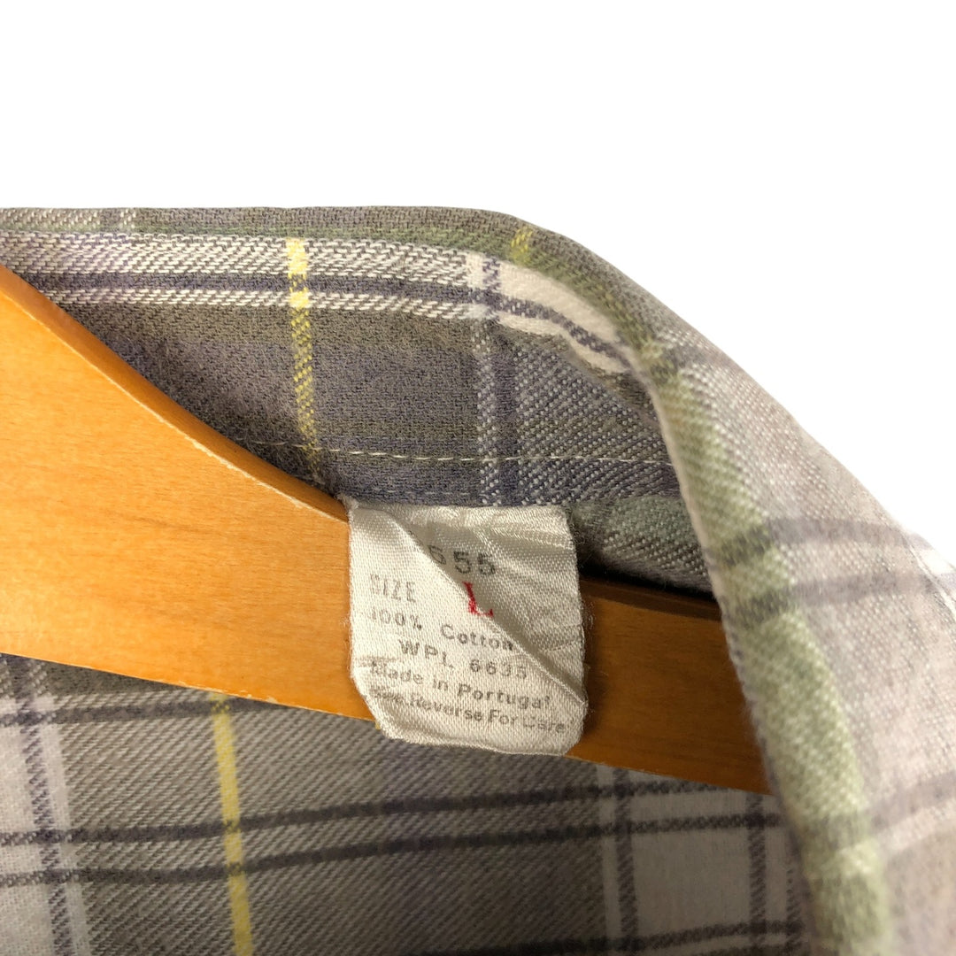 Vintage 1970'S WOOLRICH Lightflannel Check Shirt, Men's Size L cotton white type Vintage Second Hand