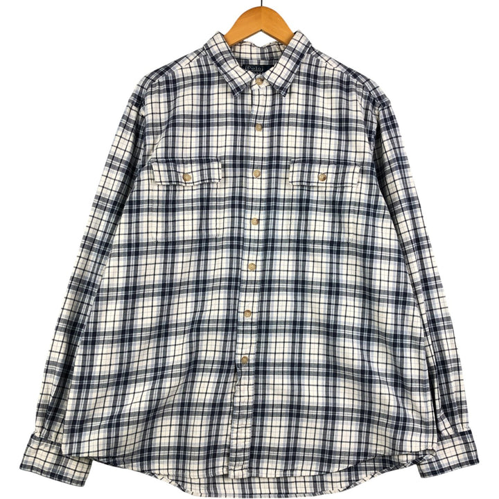 Ralph Lauren POLO by Ralph Lauren Long Sleeve Flannel Check Shirt Men's XL cotton white type Vintage Second Hand