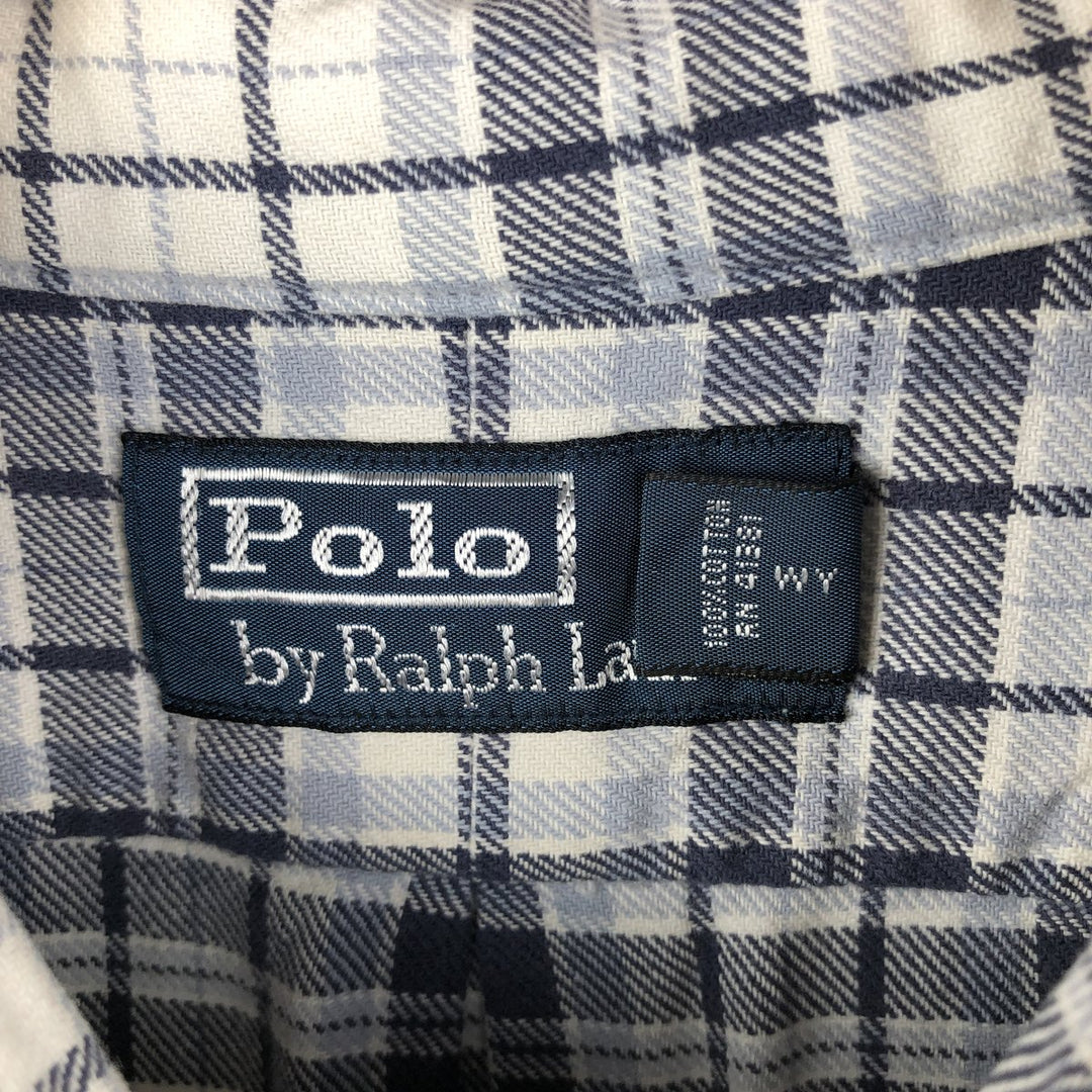 Ralph Lauren POLO by Ralph Lauren Long Sleeve Flannel Check Shirt Men's XL cotton white type Vintage Second Hand
