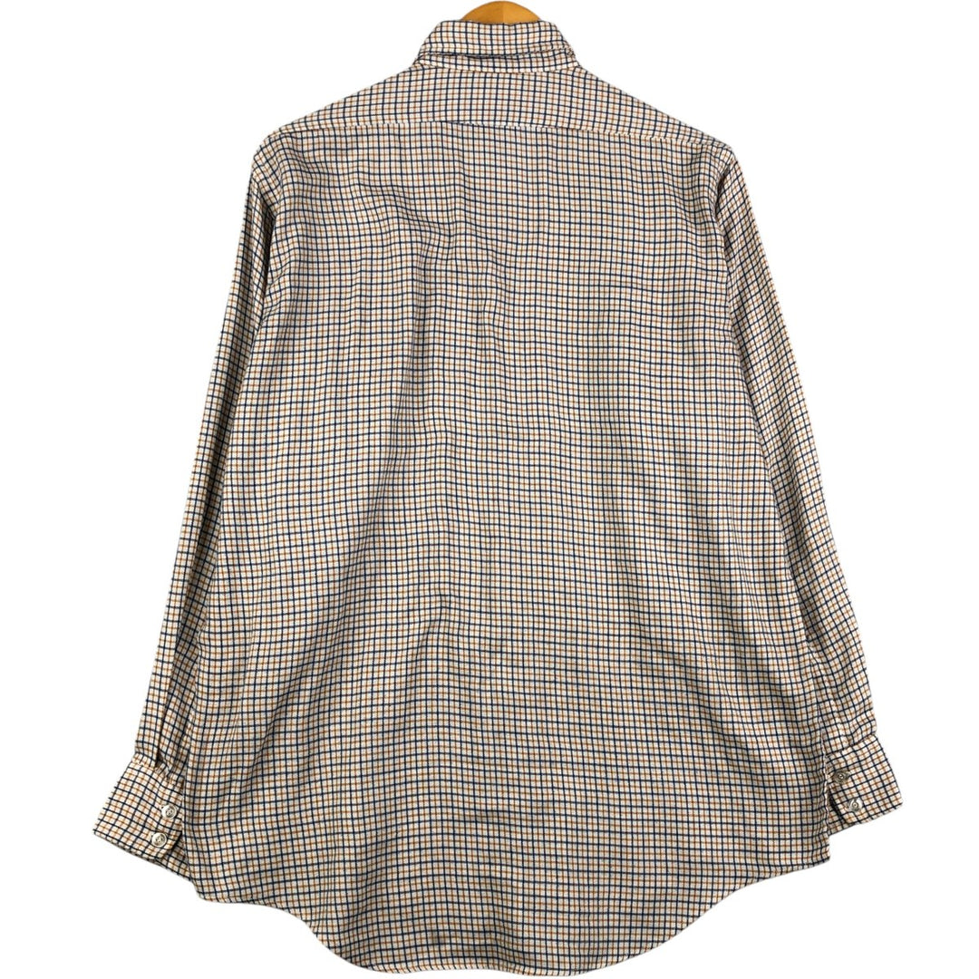 Vintage 1970'S LLBean Light Flannel Check Shirt, Long Sleeve Button-Down, Men's Size Medium, with White Cursive Tag cotton white type Vintage Second Hand