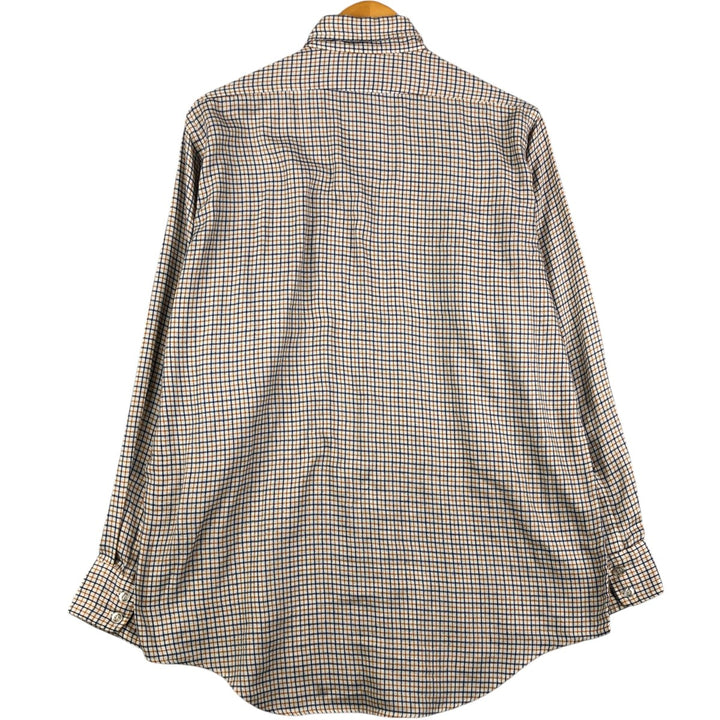 Vintage 1970'S LLBean Light Flannel Check Shirt, Long Sleeve Button-Down, Men's Size Medium, with White Cursive Tag cotton white type Vintage Second Hand