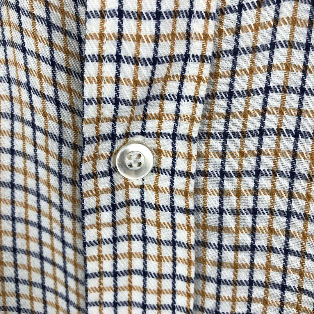 Vintage 1970'S LLBean Light Flannel Check Shirt, Long Sleeve Button-Down, Men's Size Medium, with White Cursive Tag cotton white type Vintage Second Hand