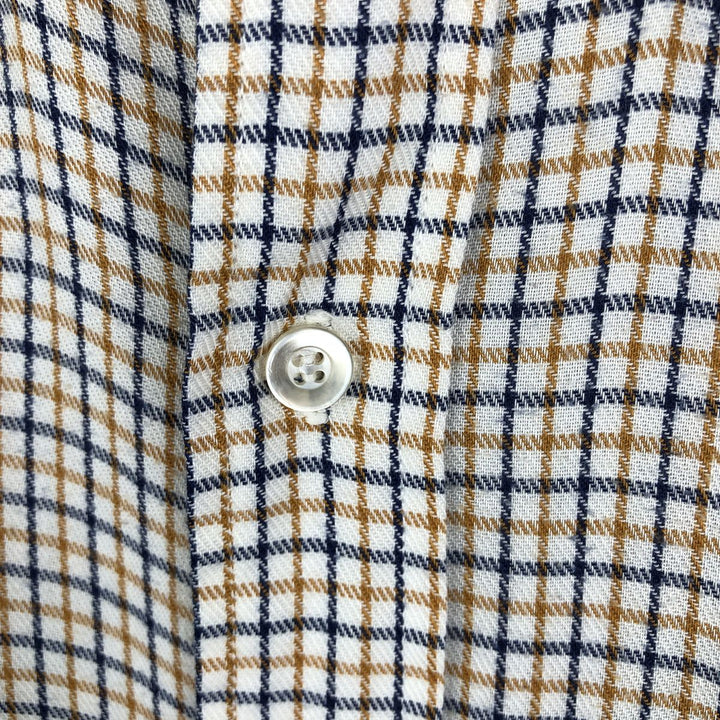Vintage 1970'S LLBean Light Flannel Check Shirt, Long Sleeve Button-Down, Men's Size Medium, with White Cursive Tag cotton white type Vintage Second Hand