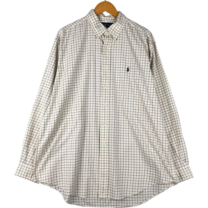 Ralph Lauren Classic Fit Long Sleeve Button Down Check Shirt Men's XL cotton pale white type Vintage Second Hand