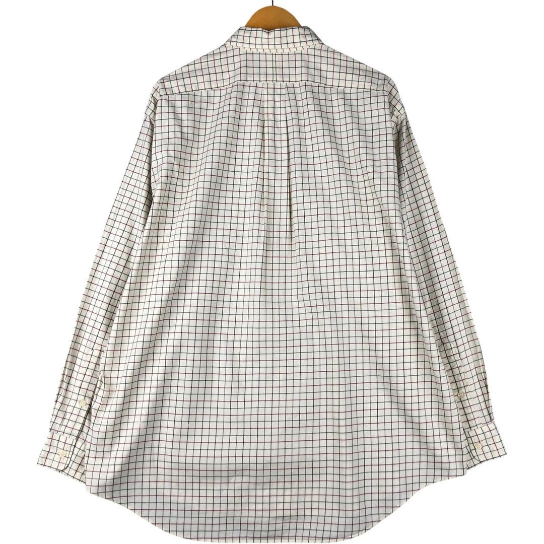 Ralph Lauren Classic Fit Long Sleeve Button Down Check Shirt Men's XL cotton pale white type Vintage Second Hand