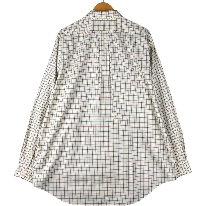 Ralph Lauren Classic Fit Long Sleeve Button Down Check Shirt Men's XL cotton pale white type Vintage Second Hand