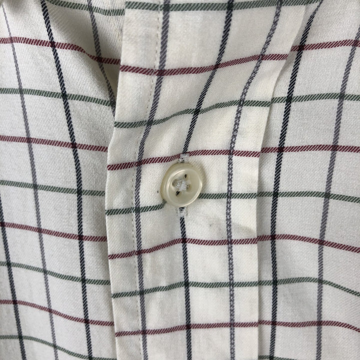 Ralph Lauren Classic Fit Long Sleeve Button Down Check Shirt Men's XL cotton pale white type Vintage Second Hand