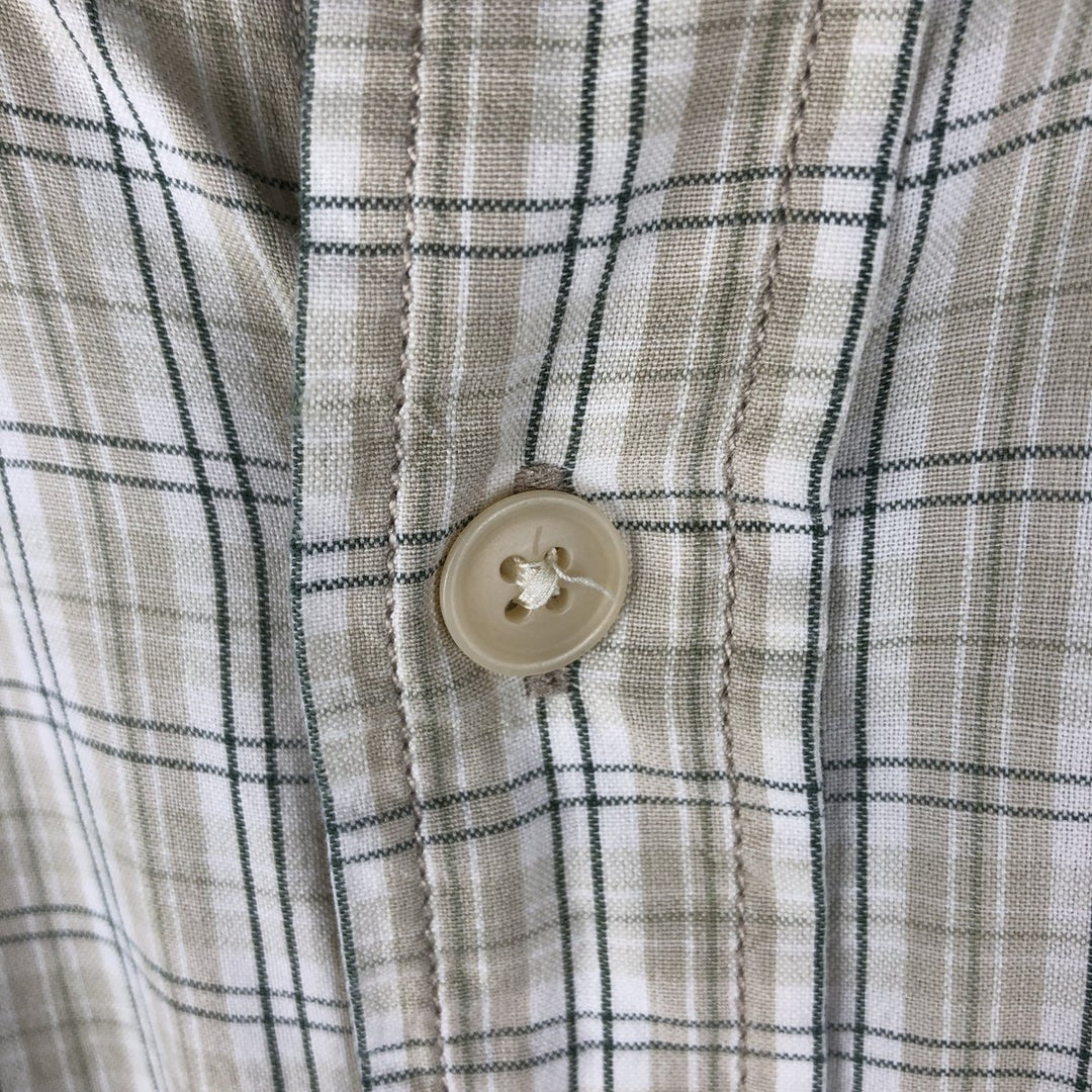 Ralph Lauren POLO SPORT long-sleeved button-down check shirt, men's size L cotton Beige type Vintage Second Hand