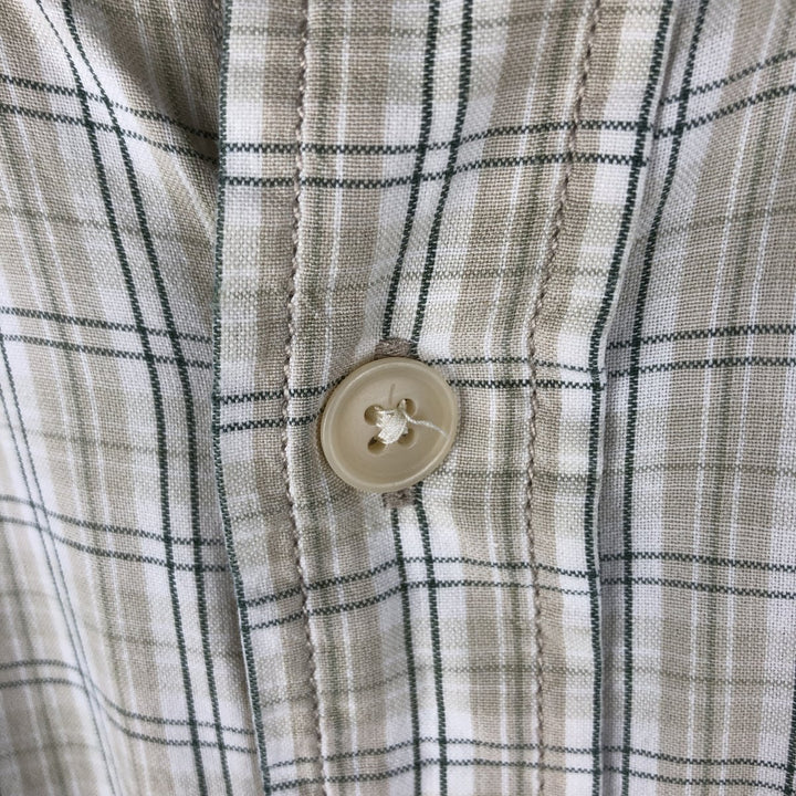 Ralph Lauren POLO SPORT long-sleeved button-down check shirt, men's size L cotton Beige type Vintage Second Hand