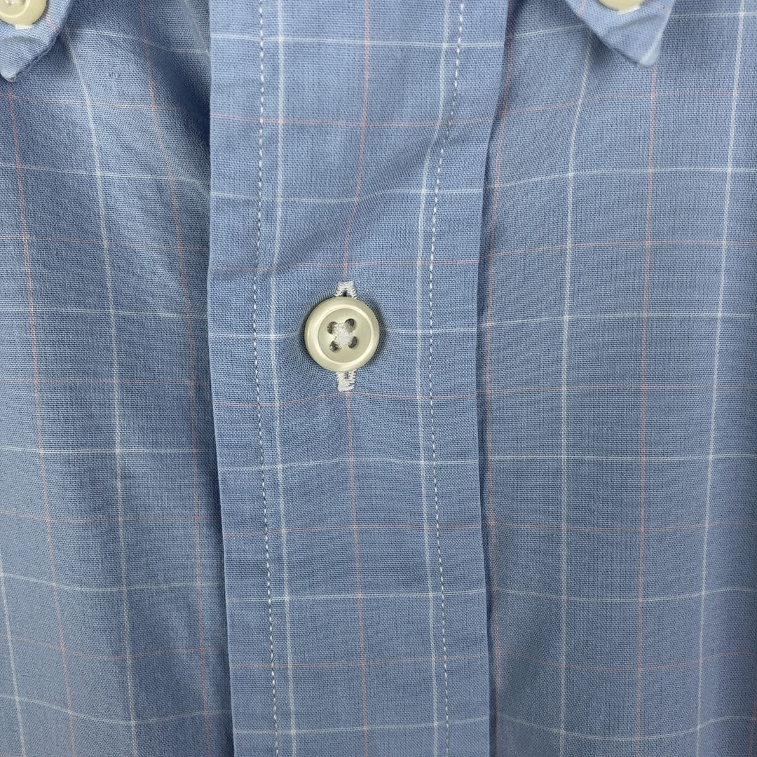 Ralph Lauren YARMOUTH Long Sleeve Button-Down Check Shirt, Men's Size L cotton Blue type light blue Vintage Second Hand