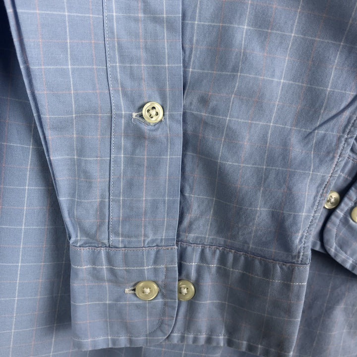 Ralph Lauren YARMOUTH Long Sleeve Button-Down Check Shirt, Men's Size L cotton Blue type light blue Vintage Second Hand