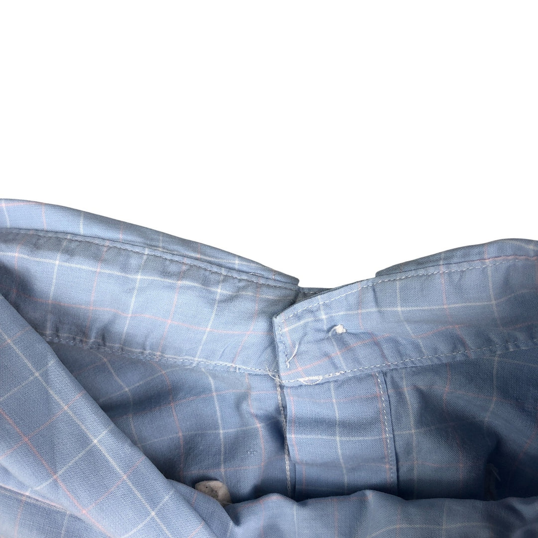 Ralph Lauren YARMOUTH Long Sleeve Button-Down Check Shirt, Men's Size L cotton Blue type light blue Vintage Second Hand