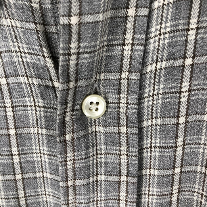 Ralph Lauren BLAIRE long sleeve button down check shirt, men's size L cotton gray type Vintage Second Hand