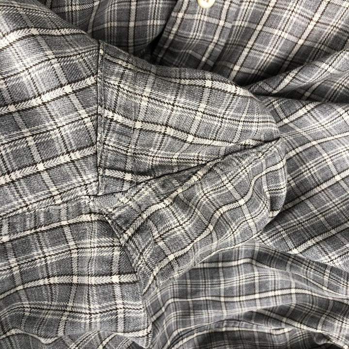 Ralph Lauren BLAIRE long sleeve button down check shirt, men's size L cotton gray type Vintage Second Hand