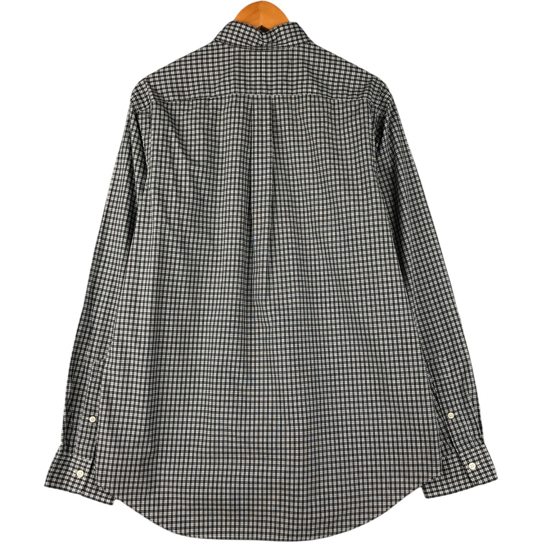 Ralph Lauren long sleeve button down check shirt, men's size L cotton black type Vintage Second Hand