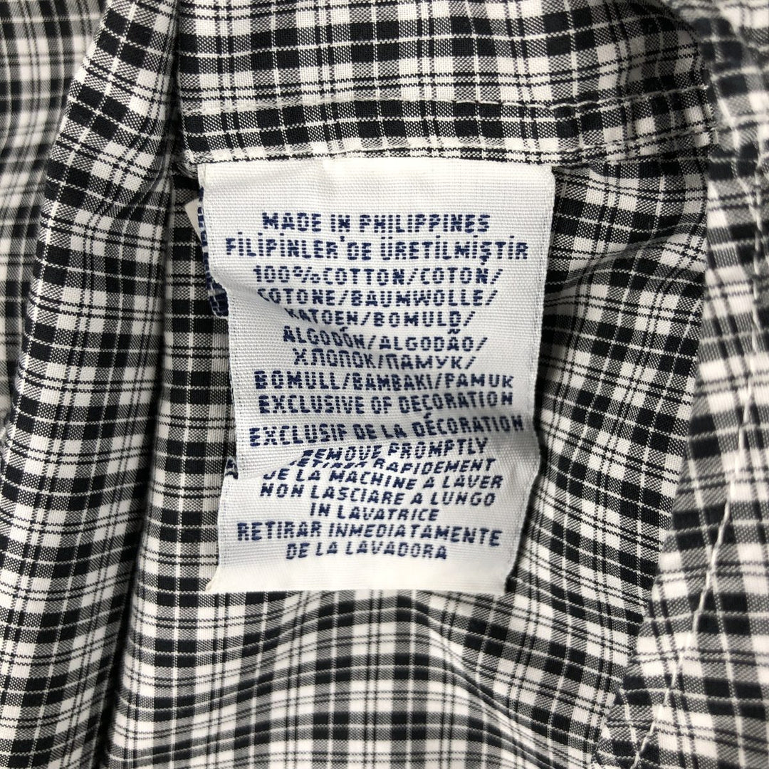 Ralph Lauren long sleeve button down check shirt, men's size L cotton black type Vintage Second Hand