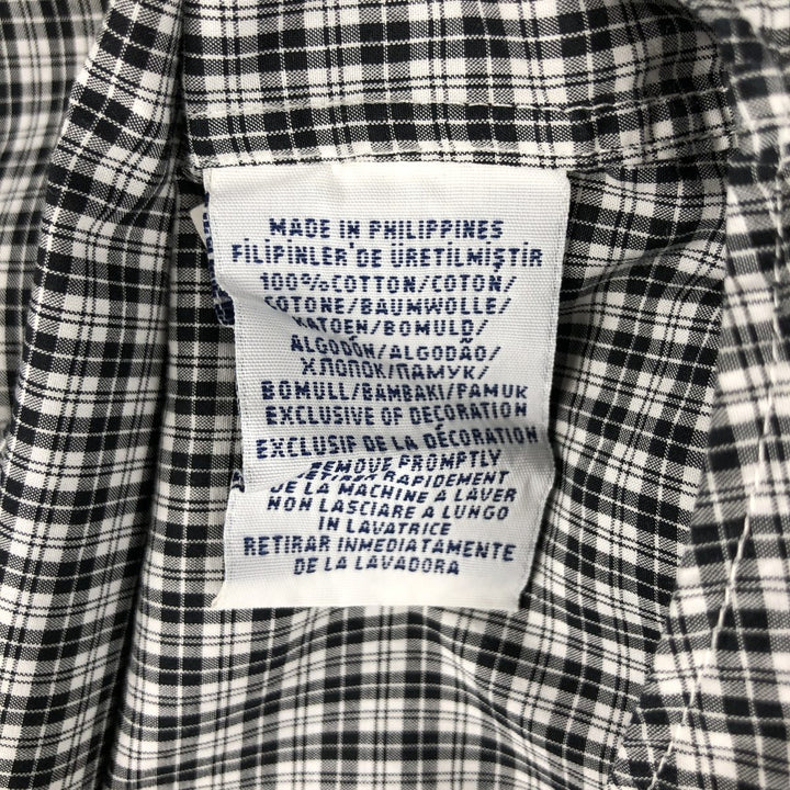 Ralph Lauren long sleeve button down check shirt, men's size L cotton black type Vintage Second Hand