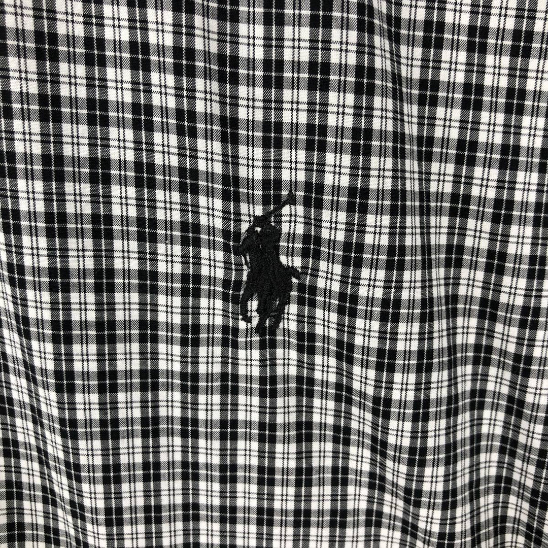 Ralph Lauren long sleeve button down check shirt, men's size L cotton black type Vintage Second Hand