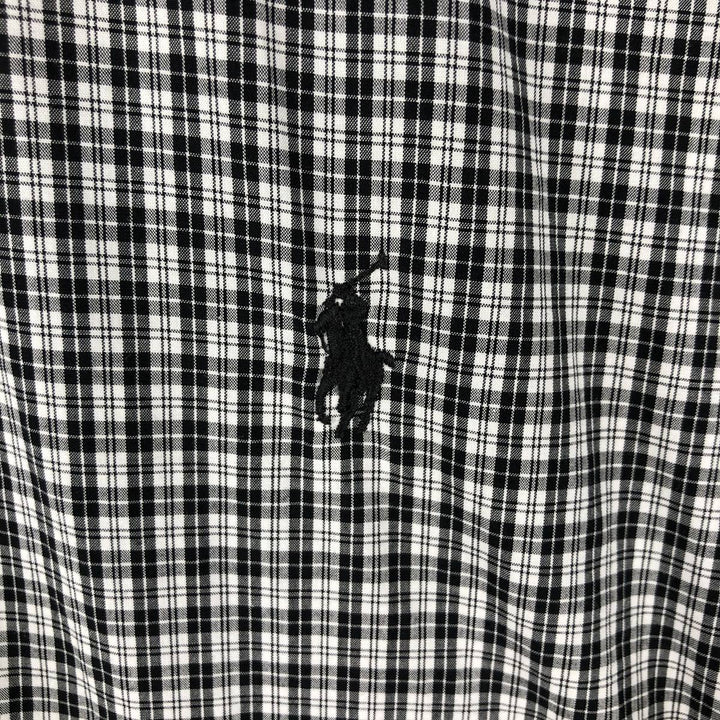 Ralph Lauren long sleeve button down check shirt, men's size L cotton black type Vintage Second Hand