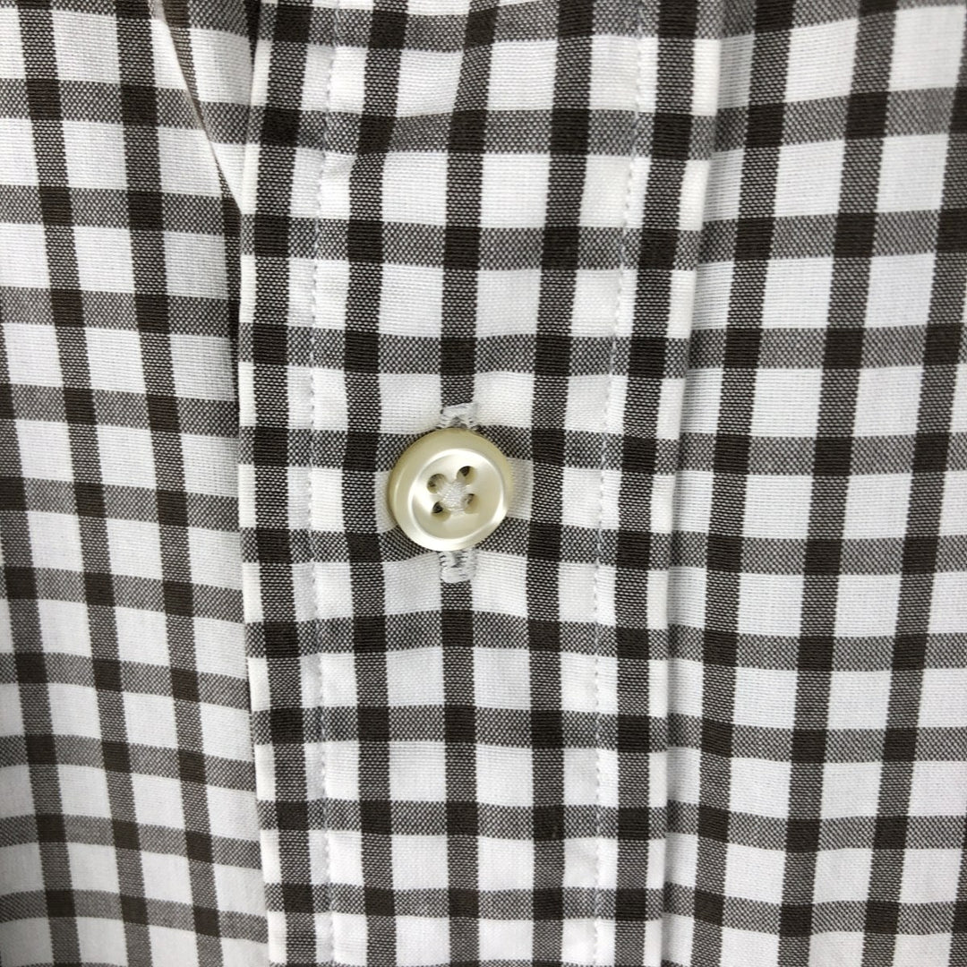 Ralph Lauren POLO by Ralph Lauren ESTATE gingham check wide collar long sleeve check shirt, men's size M cotton brown type Vintage Second Hand