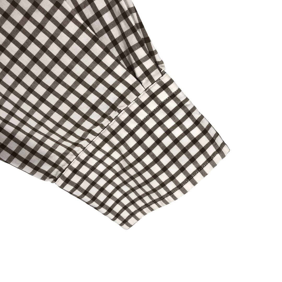 Ralph Lauren POLO by Ralph Lauren ESTATE gingham check wide collar long sleeve check shirt, men's size M cotton brown type Vintage Second Hand