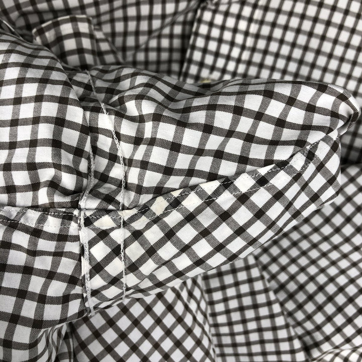 Ralph Lauren POLO by Ralph Lauren ESTATE gingham check wide collar long sleeve check shirt, men's size M cotton brown type Vintage Second Hand
