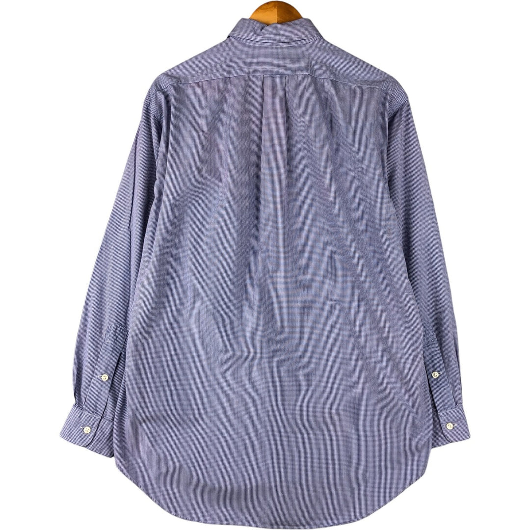Ralph Lauren BLAKE Gingham Check Long Sleeve Button-Down Check Shirt Men's M cotton white type Vintage Second Hand