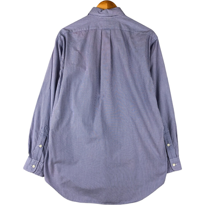 Ralph Lauren BLAKE Gingham Check Long Sleeve Button-Down Check Shirt Men's M cotton white type Vintage Second Hand