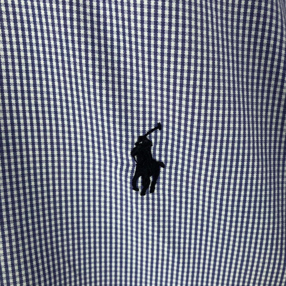 Ralph Lauren BLAKE Gingham Check Long Sleeve Button-Down Check Shirt Men's M cotton white type Vintage Second Hand