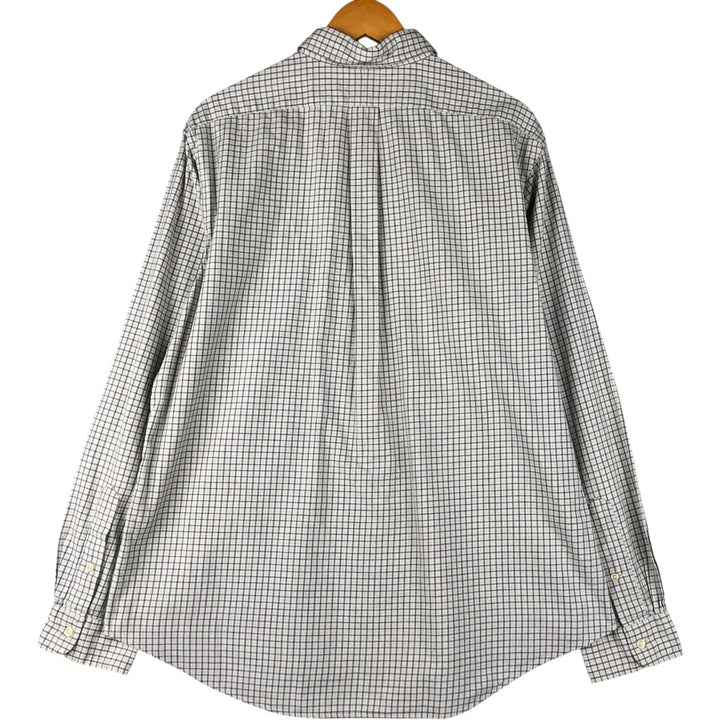 Ralph Lauren CUSTOM FIT long sleeve button down check shirt men's XL size cotton pale white type Vintage Second Hand