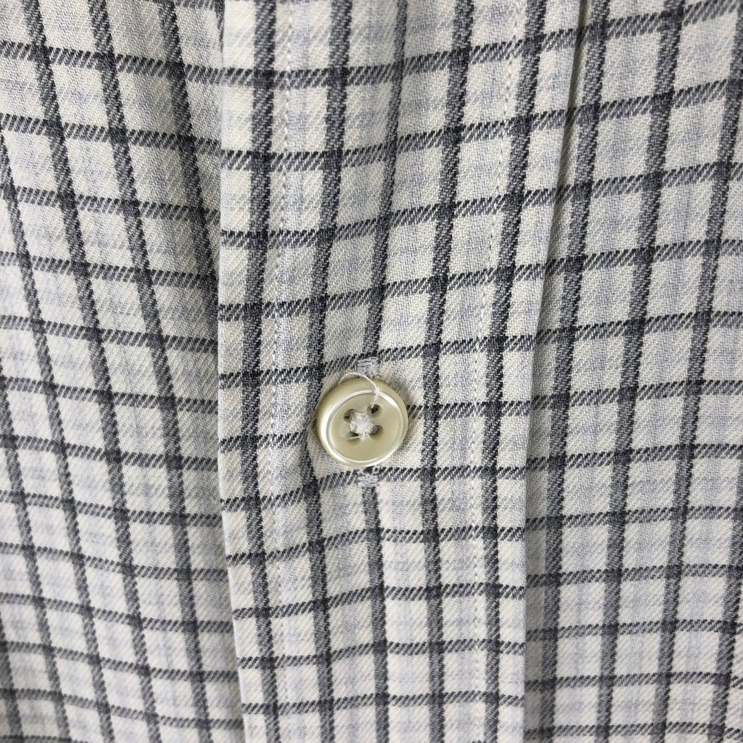 Ralph Lauren CUSTOM FIT long sleeve button down check shirt men's XL size cotton pale white type Vintage Second Hand