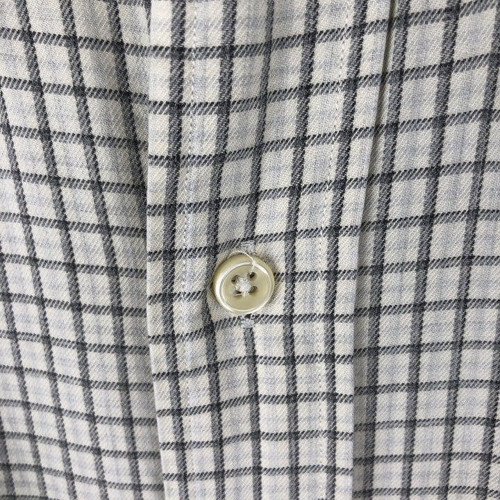 Ralph Lauren CUSTOM FIT long sleeve button down check shirt men's XL size cotton pale white type Vintage Second Hand