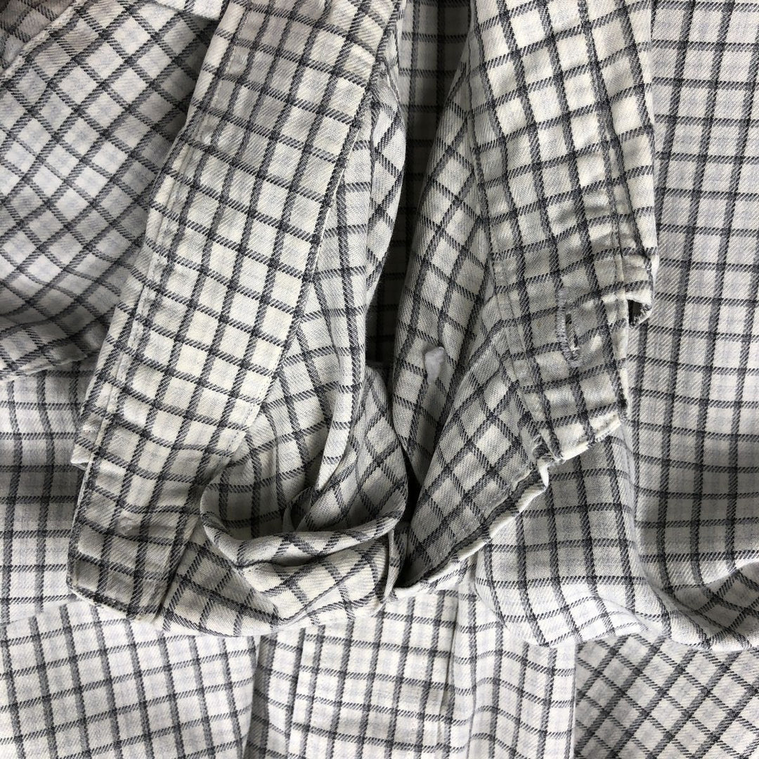 Ralph Lauren CUSTOM FIT long sleeve button down check shirt men's XL size cotton pale white type Vintage Second Hand