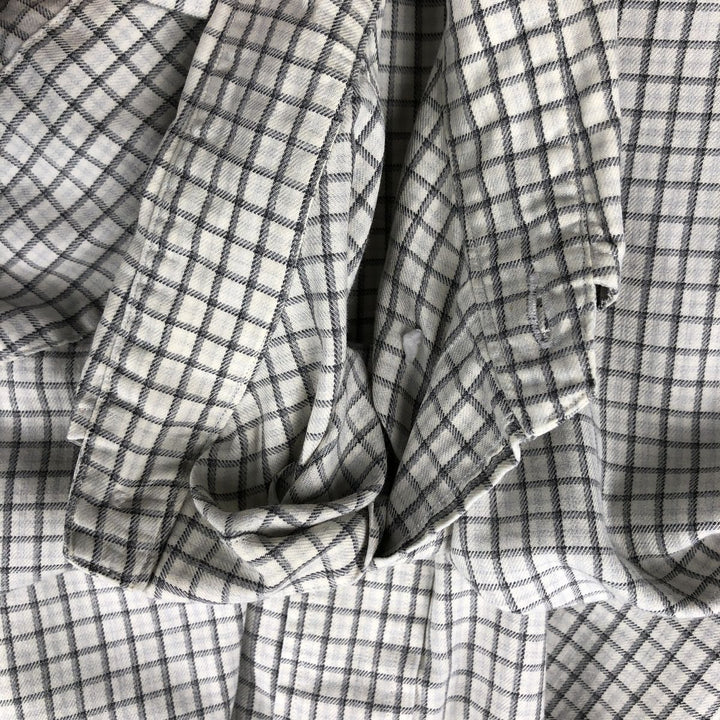 Ralph Lauren CUSTOM FIT long sleeve button down check shirt men's XL size cotton pale white type Vintage Second Hand