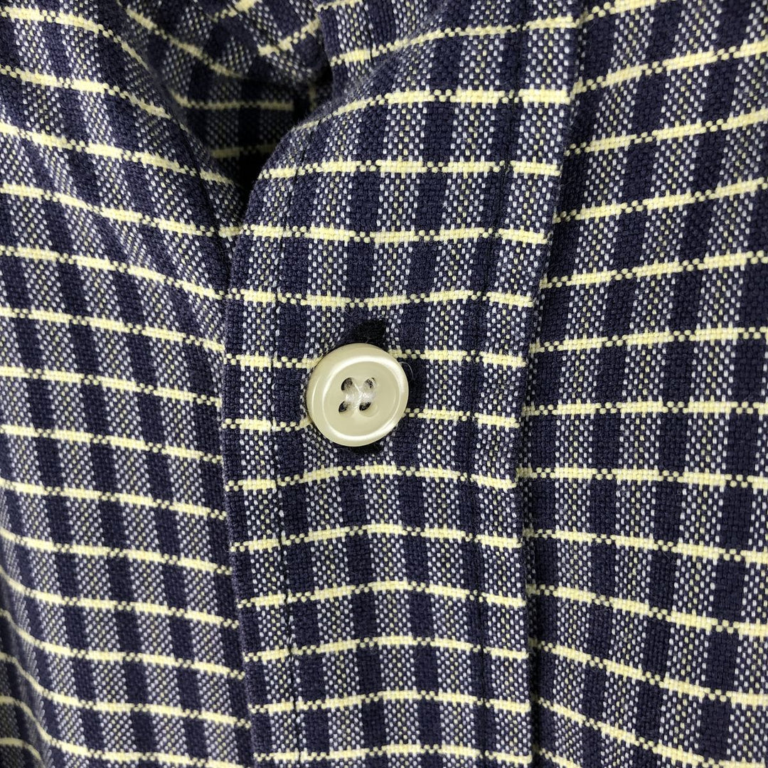 Ralph Lauren CUSTOM FIT long sleeve button down check shirt, men's size L cotton purple type Vintage Second Hand