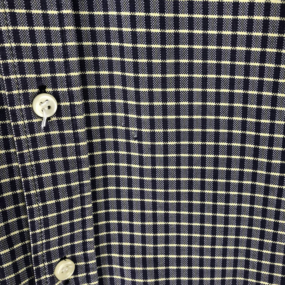 Ralph Lauren CUSTOM FIT long sleeve button down check shirt, men's size L cotton purple type Vintage Second Hand