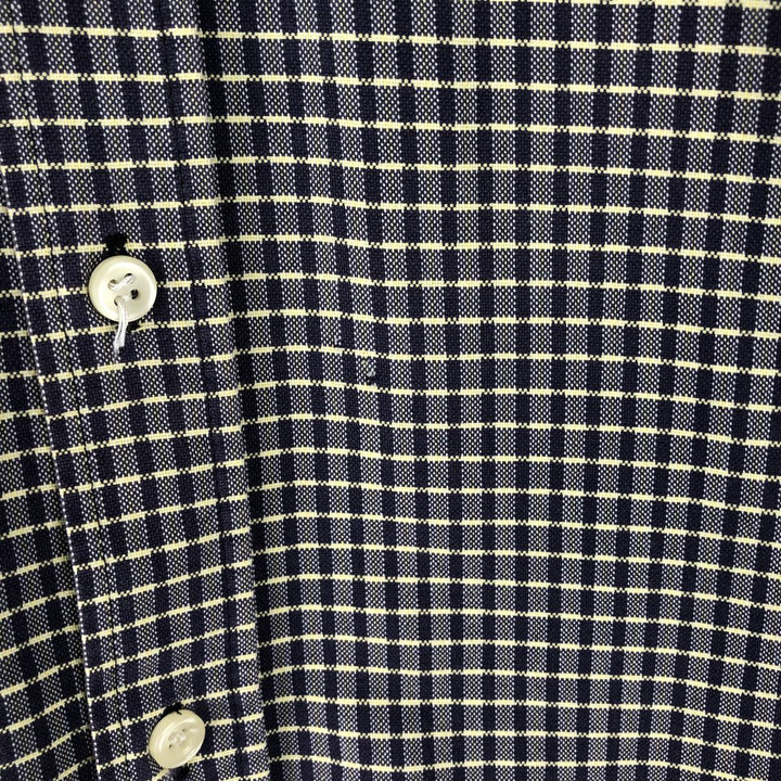Ralph Lauren CUSTOM FIT long sleeve button down check shirt, men's size L cotton purple type Vintage Second Hand