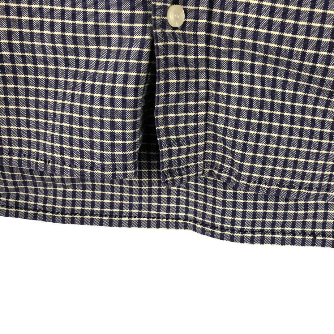 Ralph Lauren CUSTOM FIT long sleeve button down check shirt, men's size L cotton purple type Vintage Second Hand