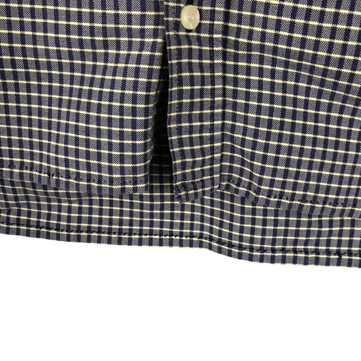 Ralph Lauren CUSTOM FIT long sleeve button down check shirt, men's size L cotton purple type Vintage Second Hand