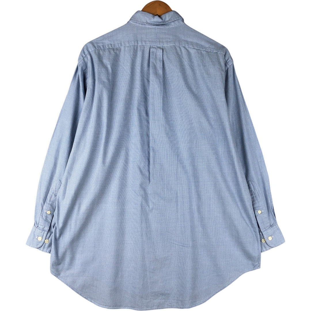 Ralph Lauren YARMOUTH Long Sleeve Button-Down Check Shirt, Men's Size L cotton Blue type light blue Vintage Second Hand