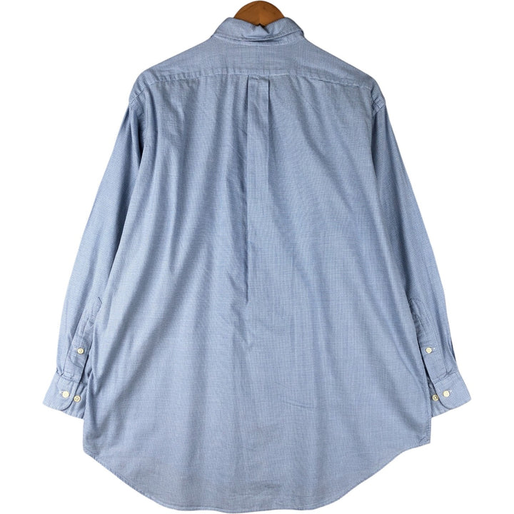 Ralph Lauren YARMOUTH Long Sleeve Button-Down Check Shirt, Men's Size L cotton Blue type light blue Vintage Second Hand