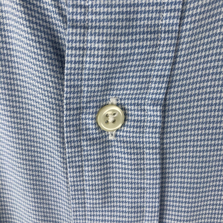 Ralph Lauren YARMOUTH Long Sleeve Button-Down Check Shirt, Men's Size L cotton Blue type light blue Vintage Second Hand
