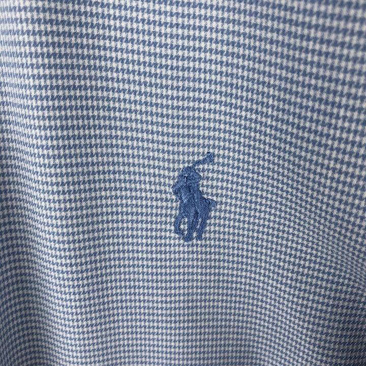 Ralph Lauren YARMOUTH Long Sleeve Button-Down Check Shirt, Men's Size L cotton Blue type light blue Vintage Second Hand