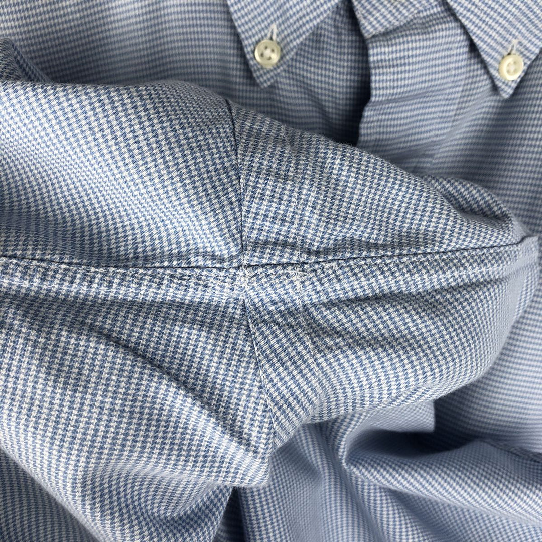Ralph Lauren YARMOUTH Long Sleeve Button-Down Check Shirt, Men's Size L cotton Blue type light blue Vintage Second Hand