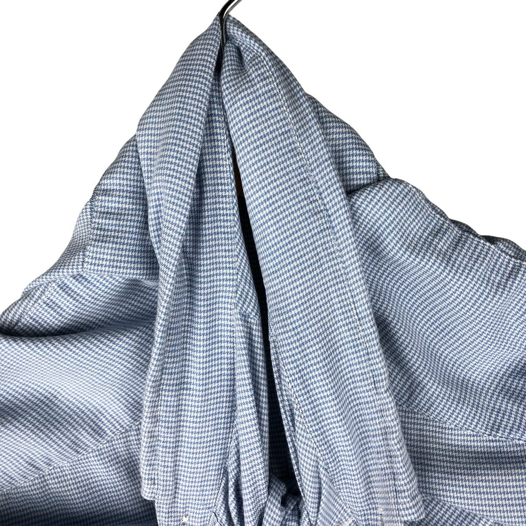 Ralph Lauren YARMOUTH Long Sleeve Button-Down Check Shirt, Men's Size L cotton Blue type light blue Vintage Second Hand