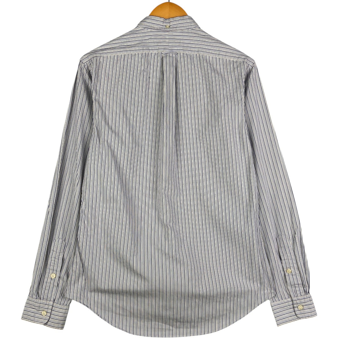 Ralph Lauren Slim Fit Long Sleeve Button-Down Striped Shirt, Men's Size Medium cotton white type Vintage Second Hand