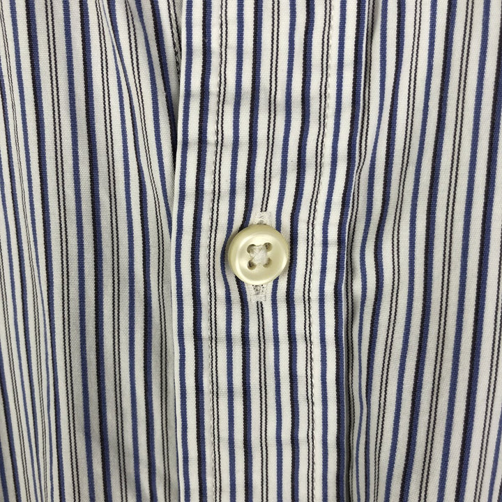 Ralph Lauren Slim Fit Long Sleeve Button-Down Striped Shirt, Men's Size Medium cotton white type Vintage Second Hand
