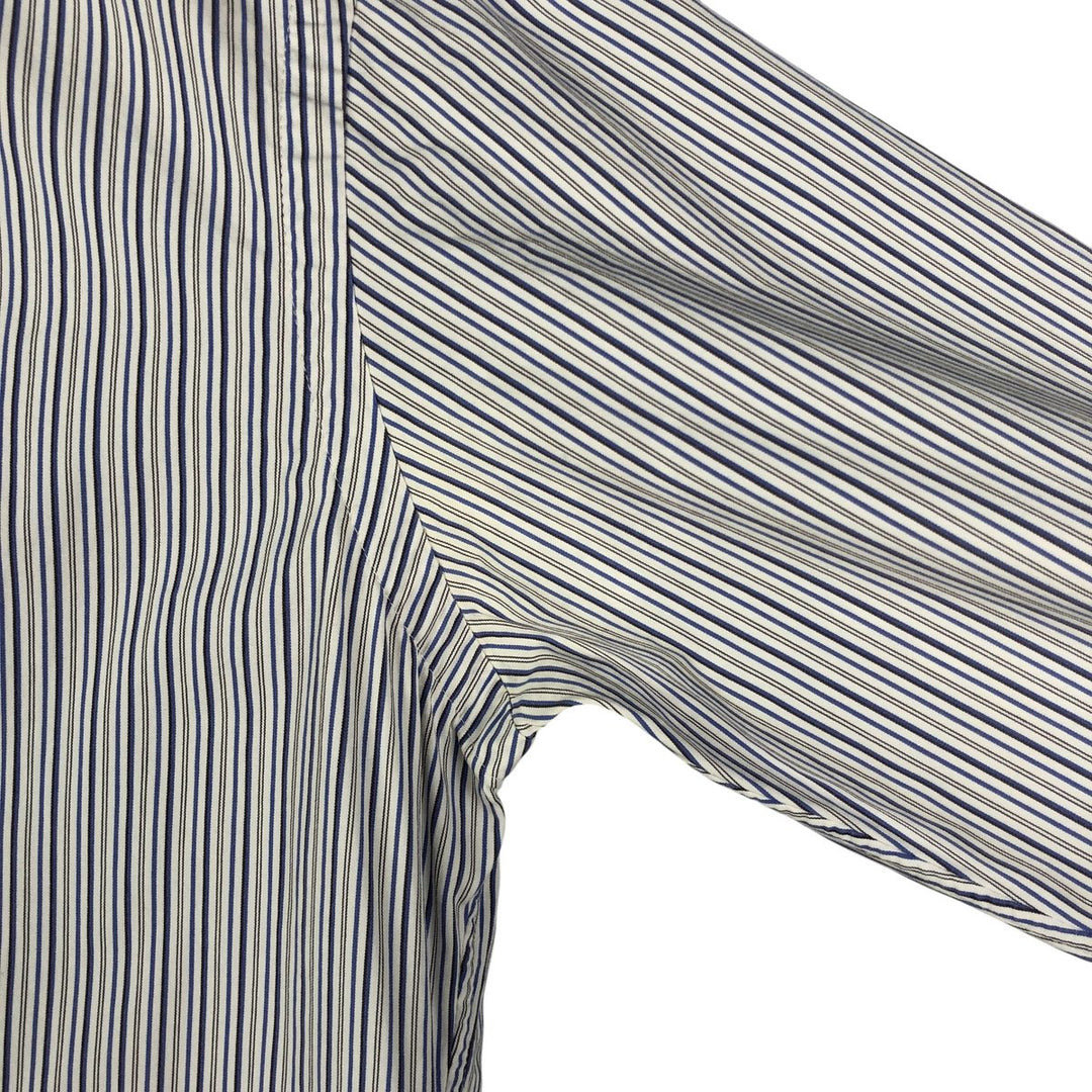 Ralph Lauren Slim Fit Long Sleeve Button-Down Striped Shirt, Men's Size Medium cotton white type Vintage Second Hand