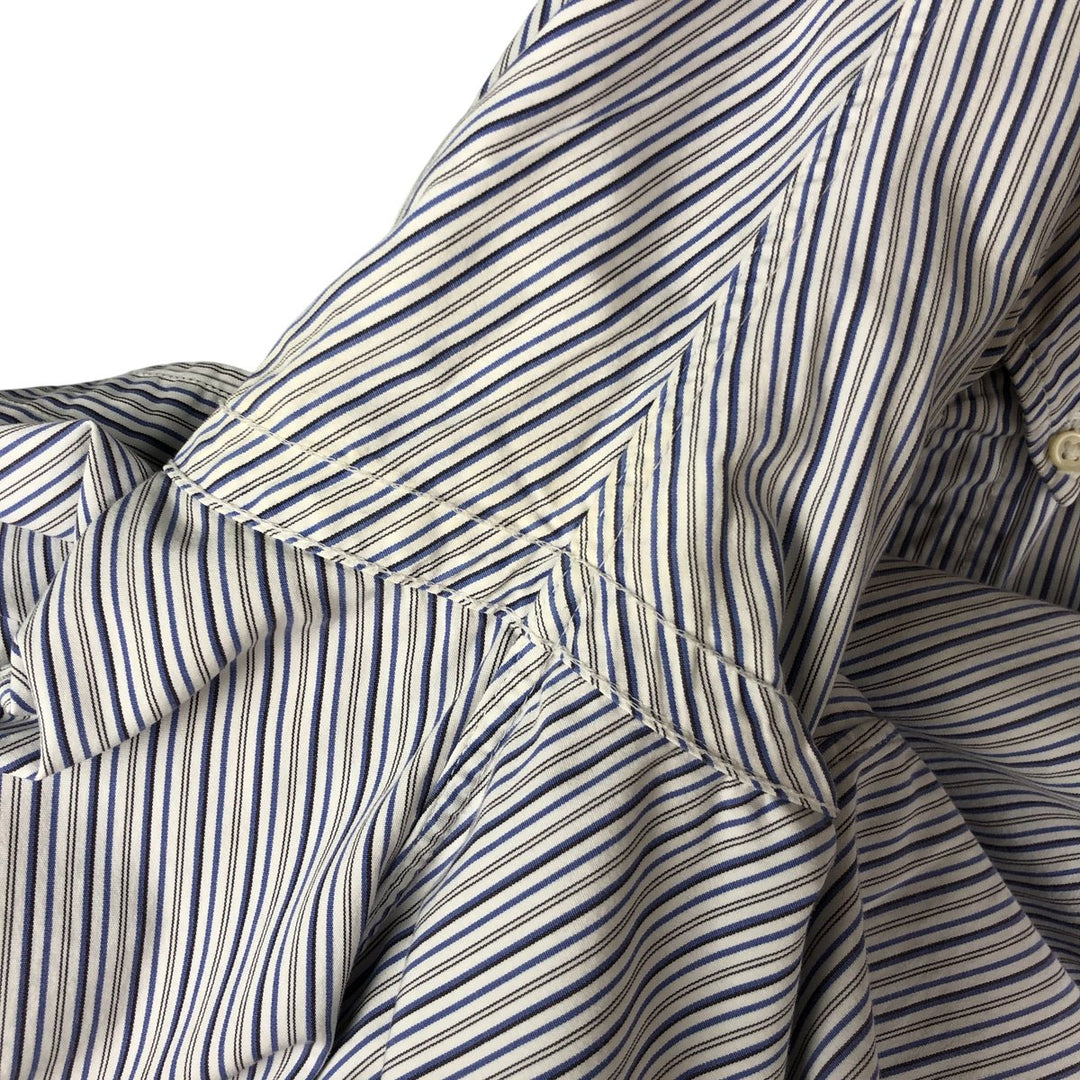 Ralph Lauren Slim Fit Long Sleeve Button-Down Striped Shirt, Men's Size Medium cotton white type Vintage Second Hand